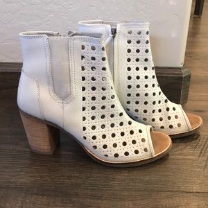 Toms open toe leather booties